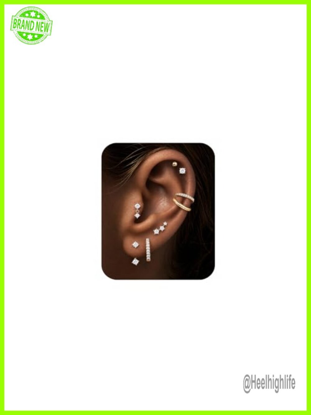 8 Pairs 14K Gold Plated Hypoallergenic Earring Jackets Flat Back Stud Hoop Set